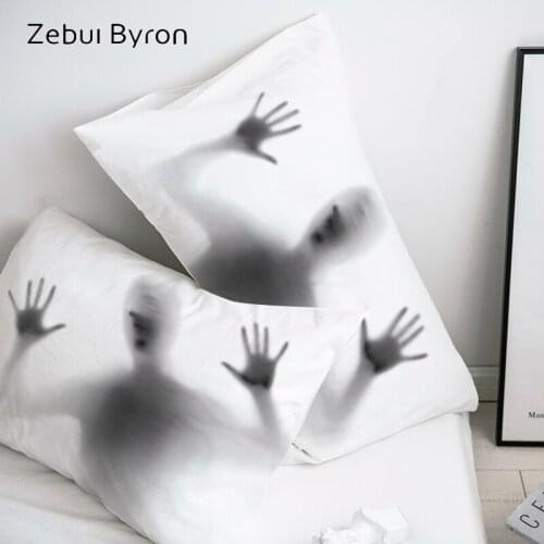 3D HD Pillow Case Pillowcase Custom/50x70/50x75/50x80/70x70 Decorative Pillow Cover,Halloween silhouette of man Bedding