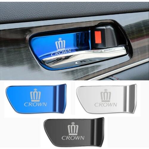 4pcs stainless steel car interior door handle ornament sticker for Toyota Crown Accessories Car Styling