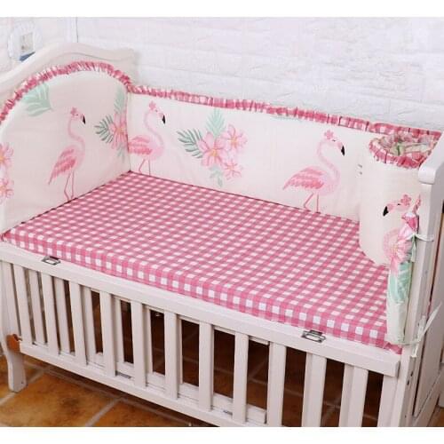 5PCS Baby Crib Sets cotton jungle animals cartoon kit de berço baby bedding sets Cradle Decoration(4bumpers+sheet)