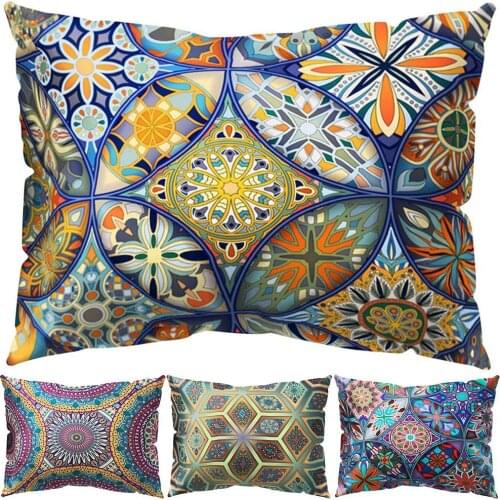 50*30 Mandala Flower Print Pillow Case Cushion Cover Removable Decorative Pillowcases Throw Pillow Cases Bed Sofa Pillow Cover