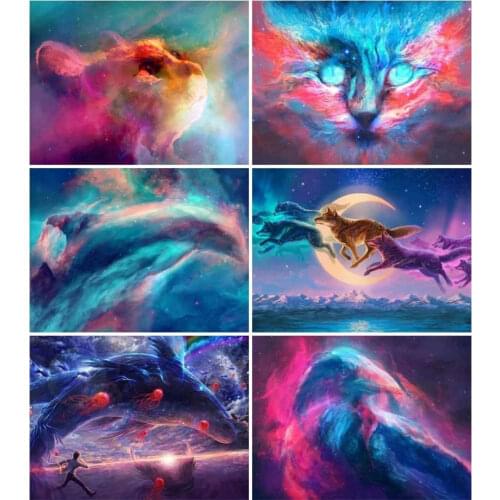 5D DIY Diamond Painting Cat Wolf Bird Animal Diamond Embroidery Decorative Paintings Cross Stitch Kits Handicraft Needlework Art