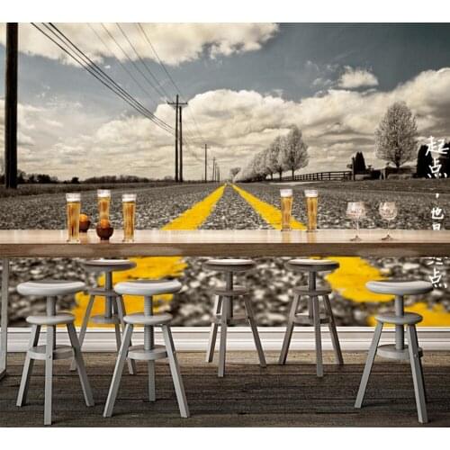 Free Shipping Custom 3D Bar Restaurant Decoration Mural European Retro Road Road Hotel Decorative Wall Best Wallpaper Price