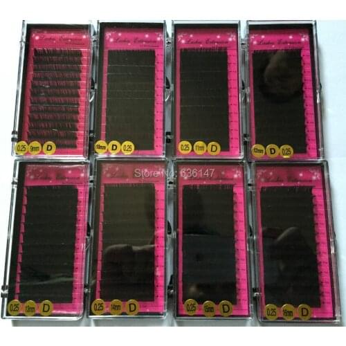 BFF Brand 8 box Eyelash extension 0.25 B/C/D(9-16mm) bright black faux mink Makeup Fake False Eye Lash Individual Eyelashes