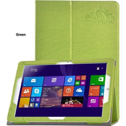 Print Flower Pattern PU Leather Tablet Case Cover with Stand for Chuwi Hi12 + Clear Screen Protector Protective Film