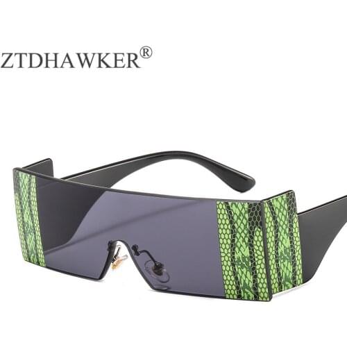 Individuality Snake Pattern Conjoined Ladies Sunglasses Decorated Men and Women Eyeglasses Big Frame Glasses