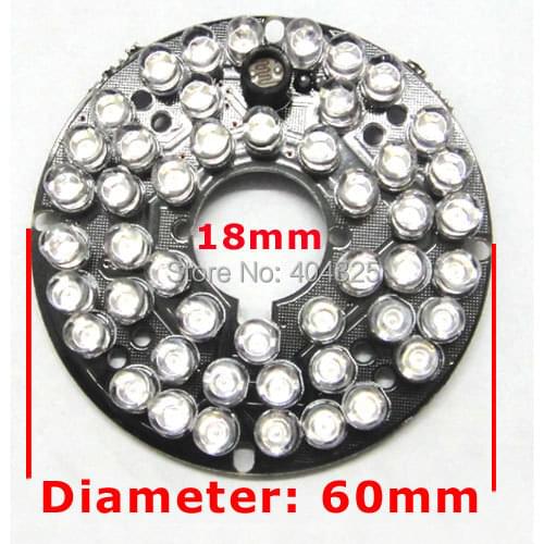 48 LEDs 5mm Infrared IR 60 Degrees Bulbs Board 850nm Illuminator For CCTV Camera