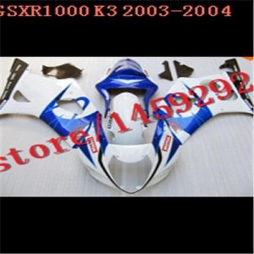 Injection Hey-Fairing kit for A GSXR1000 2003 2004 GSXR 1000 03 04 K3 K4 blue white black motorcycle fairing parts for Suzuki