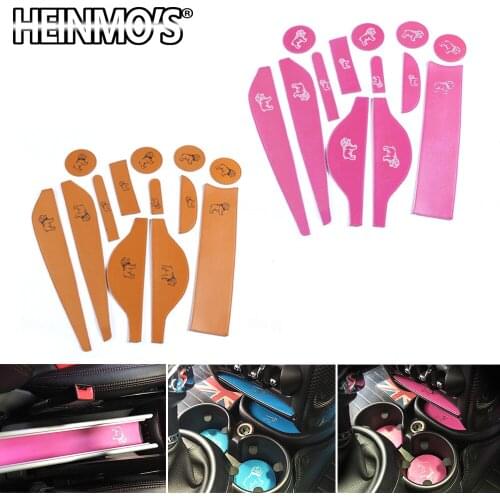 Car Interior Door Groove Mat Non-slip For Mini Cooper JCW Countryman R60 Bulldog Cup Mat Coaster Sticker Decoration Accessories
