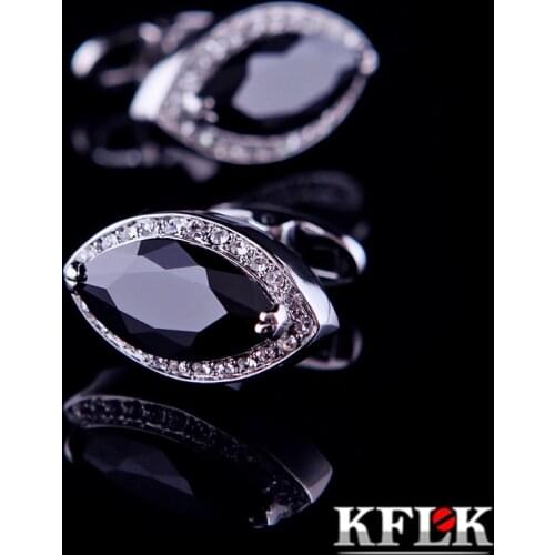 KFLK Jewelry Fashion French shirt cufflinks for mens Black Brand Cuff links Luxury Wedding Buttons High Quality guests