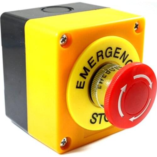 22mm Emergency Stop Push Button Switch With Box 1 NO 1 NC 10A 660v Waterproof Box Hand-Held Button Explosion-proof anti-corrosi