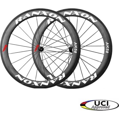 Ranxon UCI Approved Racing team choose Bicycle wheelset Road Bike J-bend Hub 60mm Depth Profile Clincher Carbon wheels