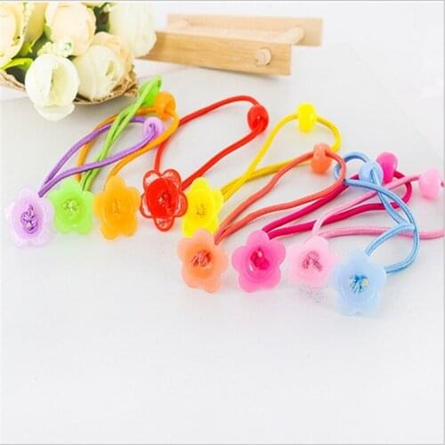 20Pcs/Lot Korean Fashion Elastic Hair Bands Candy Color Scrunchy Cute Headdress Flower Headband Hair Hoop Girls Hair Accessories