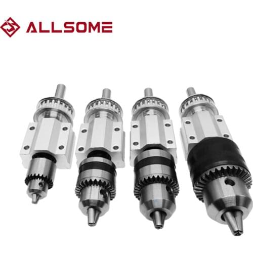 ALLSOME No Power Spindle Assembly Small Lathe Accessories Trimming Belt JTO/B10/B12/B16 Drill Chuck Set DIY Woodworking Cutting