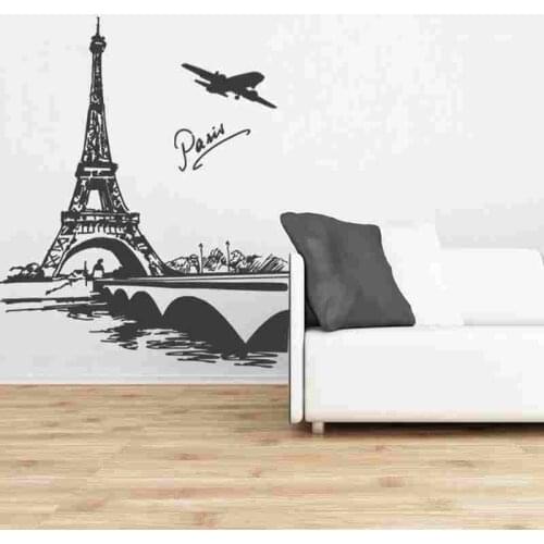 Eiffel Paris Decal Wall Sticker Vinyl Stickers Decor Mural Art Living Room Home Decoration Landmark Skyline Wall DecalSticker