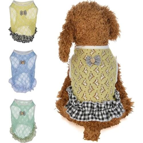 Fancy Pet Dog Dress Mesh Heart Breathable Pomeranian Poodle Chihuahua Dresses Puppy Pet Dog Cat Clothes Costume
