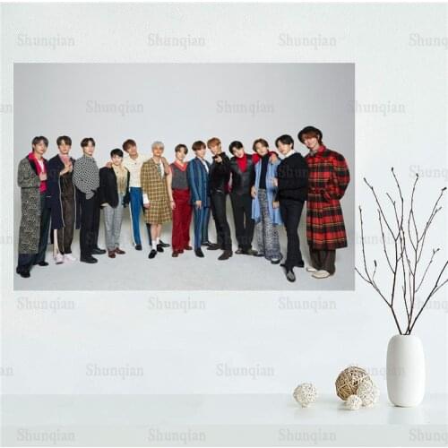 KPOP SEVENTEEN Poster Wall For Living Room Art Poster Decoration Canvas Fabric Bright Colors No Frame Morden Print Wall 0512