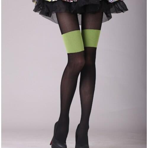 New Designs Personality Fashion Patchwork Tights Women Sexy Pantyhose 120D