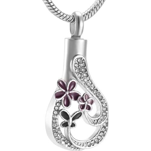 Memorial Jewelry Rose Cremation Ashes Urn Necklace Engraved Always in my heart Keepsake Memorial Pendant