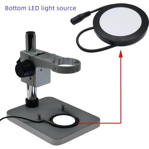 Industrial Microscope LED Ring Bottom Light Source Adjustable Brightness White Light for Binocular Trinocular Stereo Microscope