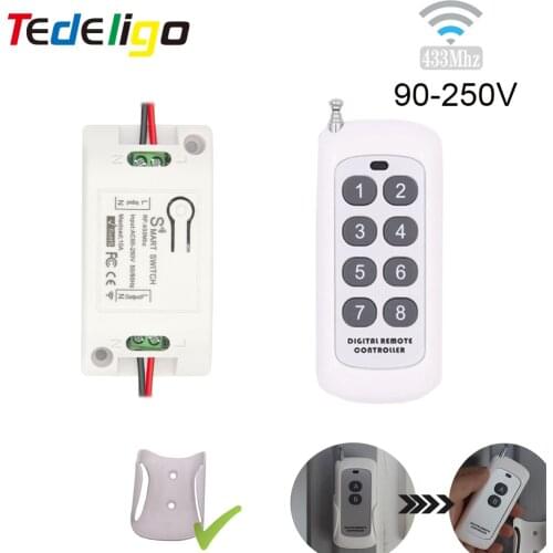 RF 433 Mhz Wireless Smart Light Switch Push Button Remote on Off Relay 220V 10A Controller for Smart Home Ceiling Lamp LED Fan