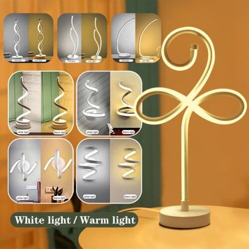 Modern LED Light Table Lamp Home Bedside Spiral Night Light Aisle Lighting Bedroom Living Room Stairs Decorative Art Lamps