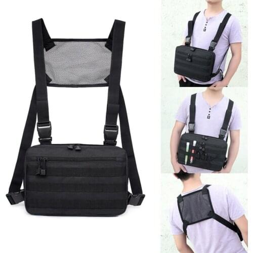 Hip Hop Tactical Chest Bag Backpack Men Adjustable Multi-Functional Molle Tool Pouch Shoulder Bag Outdoor Hunting Bags