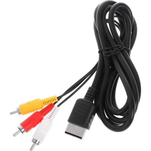 Black 1.8M/6FT RCA Audio Video AV Stereo Composite Adapter Cable For Sega Dreamcast