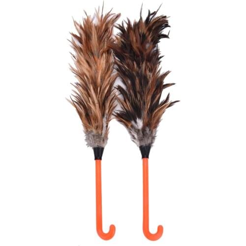 1pcs 45cm Ostrich Natural Feather Duster Brush With Wood Handle Anti-static Cleaning Tool Household Furniturer Car Dust Cleaner