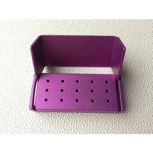 1Pc 15 Holes Autoclavable Dental FG High Speed Burs Holder Blocks Purple Color