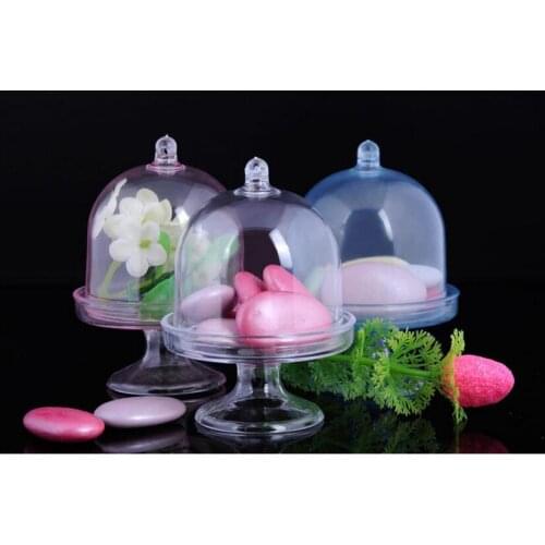 12PCS Baby Shower Candy Holders Wedding Fovor Creative Transparent Plastic Tray Candy Boxes Sweet
