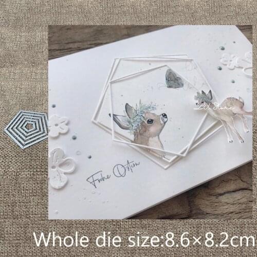 New Design Craft Metal Cutting Die cut dies 5pcs Pentagon frame scrapbook Album Paper Card Craft Embossing die cuts