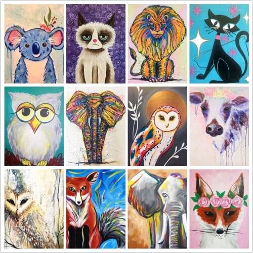 5D Diamond Painting Animal Elephant Owl DIY Round Full Diamond Embroidery Set Home Decoration Childrens Gift 20x30cm