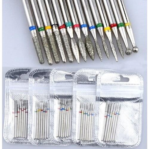 6/7 PCS Diamond Nail Drill Bit Rotery Electric Milling Cutters For Pedicure Manicure Files Cuticle Burr Nail Tools Accessories