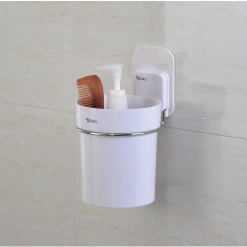 Free Shipping Garbath Wall Sticky Bath Storage Holder Kitchen Storage Cup Bath Accessories Kitchen Accessories