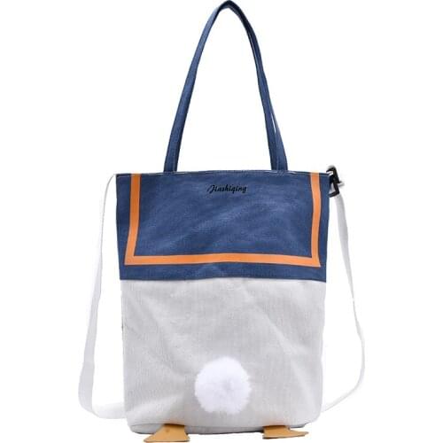 Duck butt bag large canvas bag new portable cartoon shoulder diagonal bag