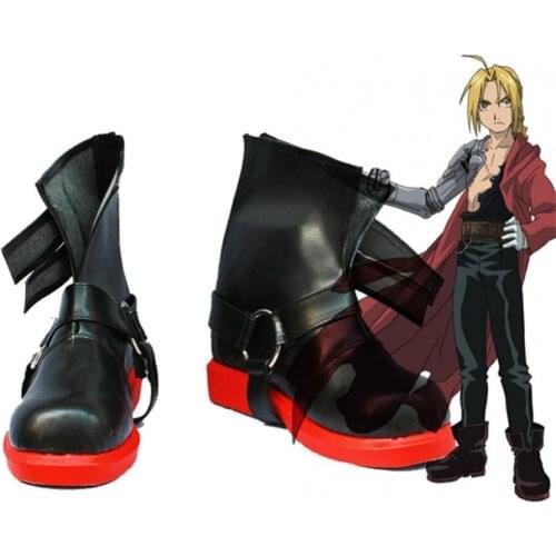 Fullmetal Alchemist Edward Elric Cosplay Shoes Boots Custom Made Halloween Cosplay Party