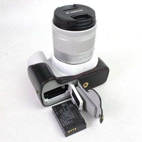 High Quality PU Leather Camera Base Half Body Camera case For Canon 200d Battery Opening protection Camera Bag