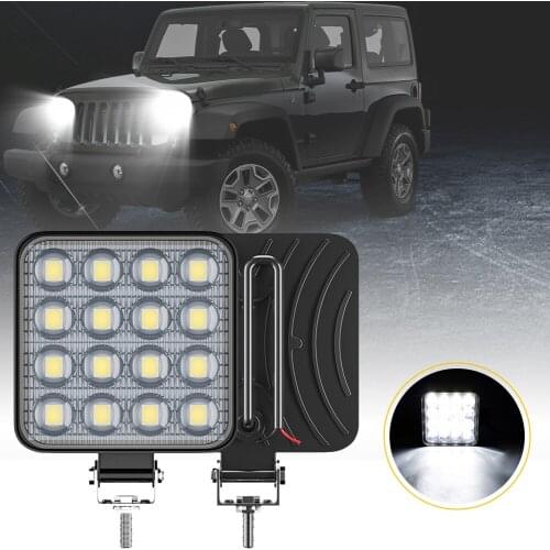 DC 12V-60V LED Work Light 48W Square LED Light Super Bright Daylight Dust-proof Waterproof White Light for Motorcycle Trucks Car