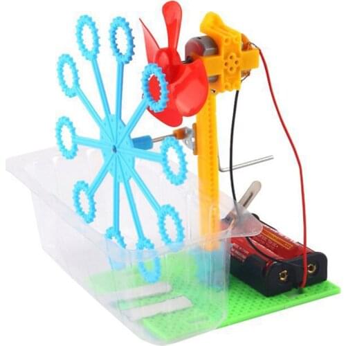Children Kids Soap Water Toys Hand-eye Coordination Hand Flexibility DIY Handmade Hand Cranked Bubble Maker Machine