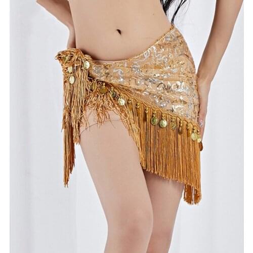 Women Tassel Sequins Belt Oriental Belly Dance Costumes Adult Sexy Belly Dance Waist Chain Indian Bellydance Scraf