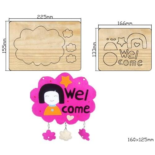 Welcome pendant handmade wood die-cutting mold 2021 new wood die-cut leather cloth