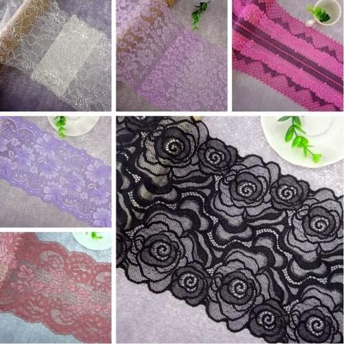 #117 MixedLot Lace 10yards/lot Around 20CM Wide Assorted Colors Stretch Elastic Lace Edge Trim Sewing Handmade Wholesale