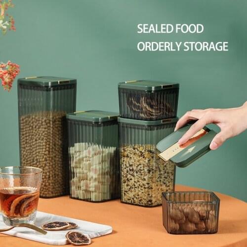 Airtight Food Storage Container Cans Kitchen Storage Food Grade Transparent Plastic Cans Box Snacks Dry Goods Tea Storage Cans