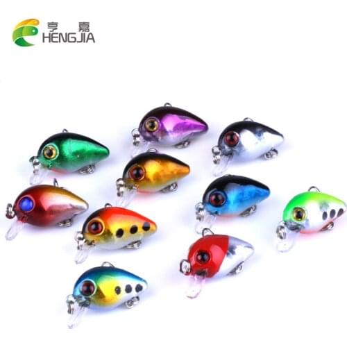 HENGJIA 10pcs 3cm 1.6g Mini floating carp fishing Lure pesca Wobblers Japan Fly Fishing tackle Crankbait Crank Baits artificial