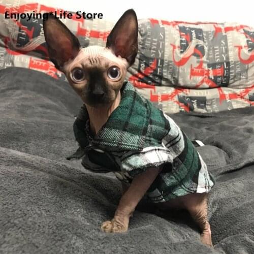 Plaid Cat Clothes Summer Fashion Cat Shirt Jacket Small Cat Shirt Clothing Puppies Kitten Clothing Pet Dog Clothes
