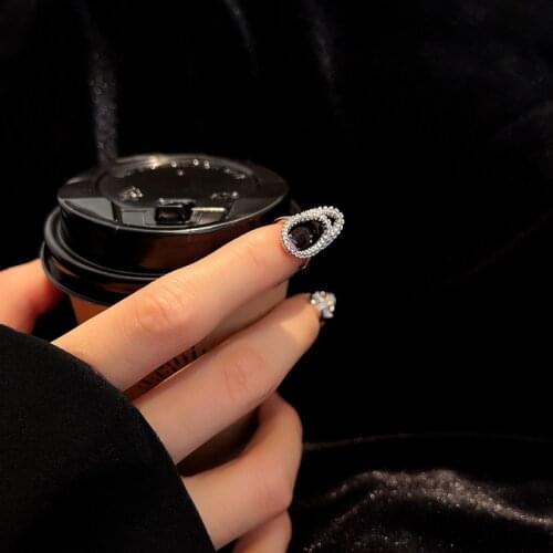 Zircon Hollow Cross Trendy Fingertip Nail Shining Armor Ring Women Girls Jewelry Accessories Gothic Rings Daily Protective Cover