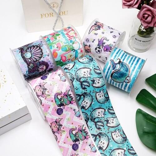 DIY Cartoon Marine Life Printed Grosgrain Ribbon For Craft Supplies Sewing Accessories 5 Yards. 24281