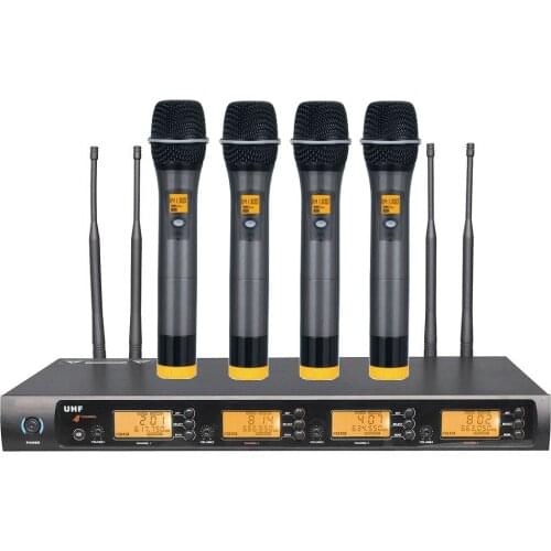 Best Professional Dual UHF Band Wireless Handheld microphone system PLL vocal stage microphone for church stage school meeting