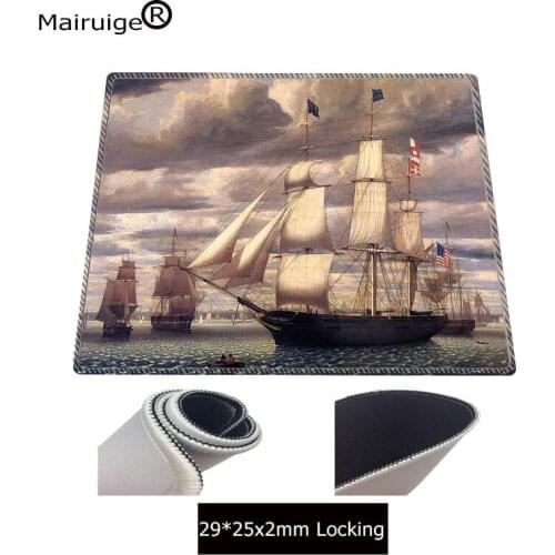 Mairuige Boat on the sea Anti-Slip Laptop PC Mice Pad Mat Mouse pads For Optical Laser Gamer pad Lock Edge