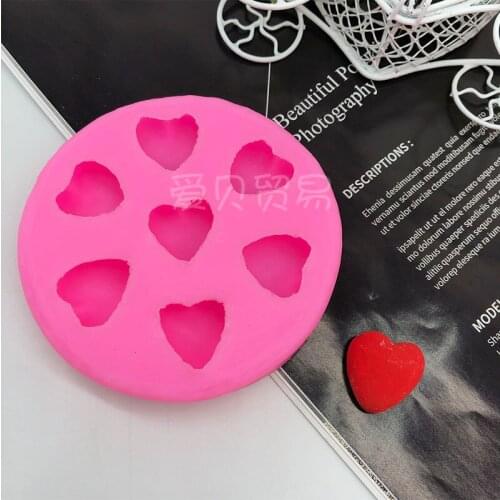 Ins wind small love shape mold silicone chocolate flip sugar baking decoration Valentines Day drop glue candle mold